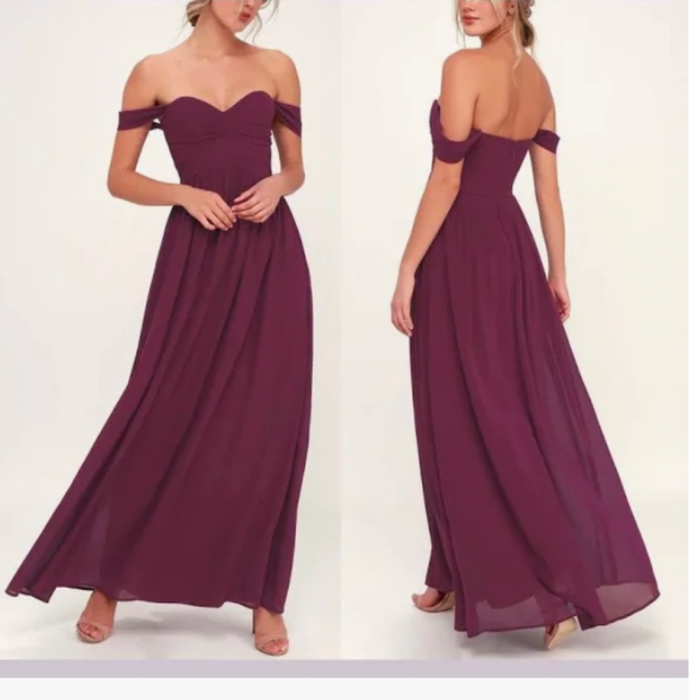 Lulus off the shoulder bridesmaid dress